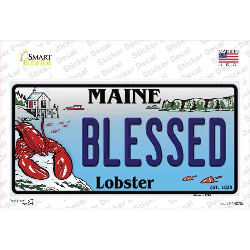 Blessed Maine Lobster Novelty Sticker Decal
