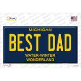 Best Dad Michigan Blue Novelty Rectangular Sticker Decal