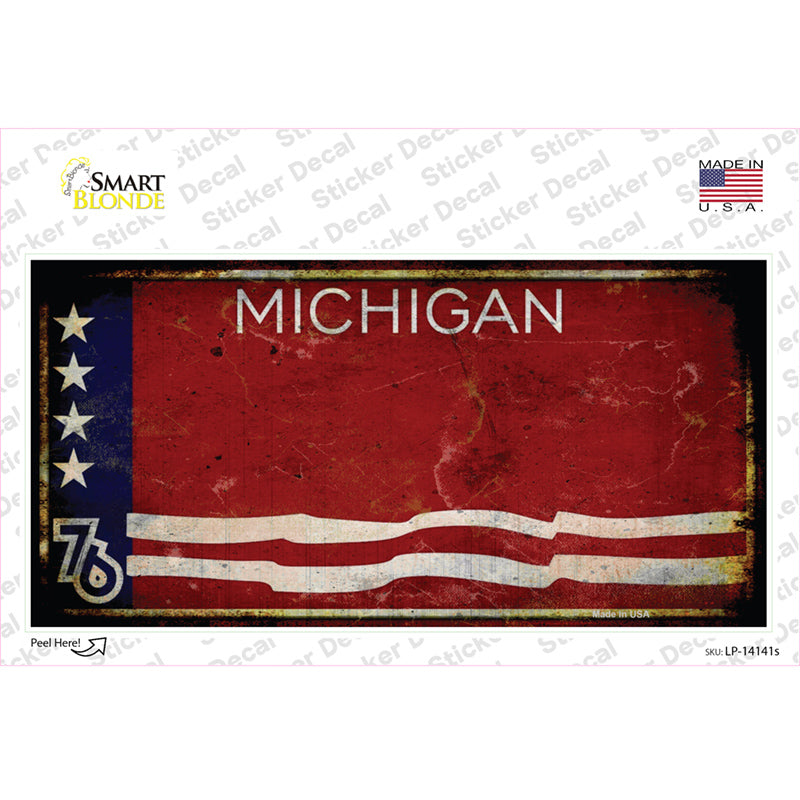 Rusty Michigan Bicentennial 76 Novelty Sticker Decal