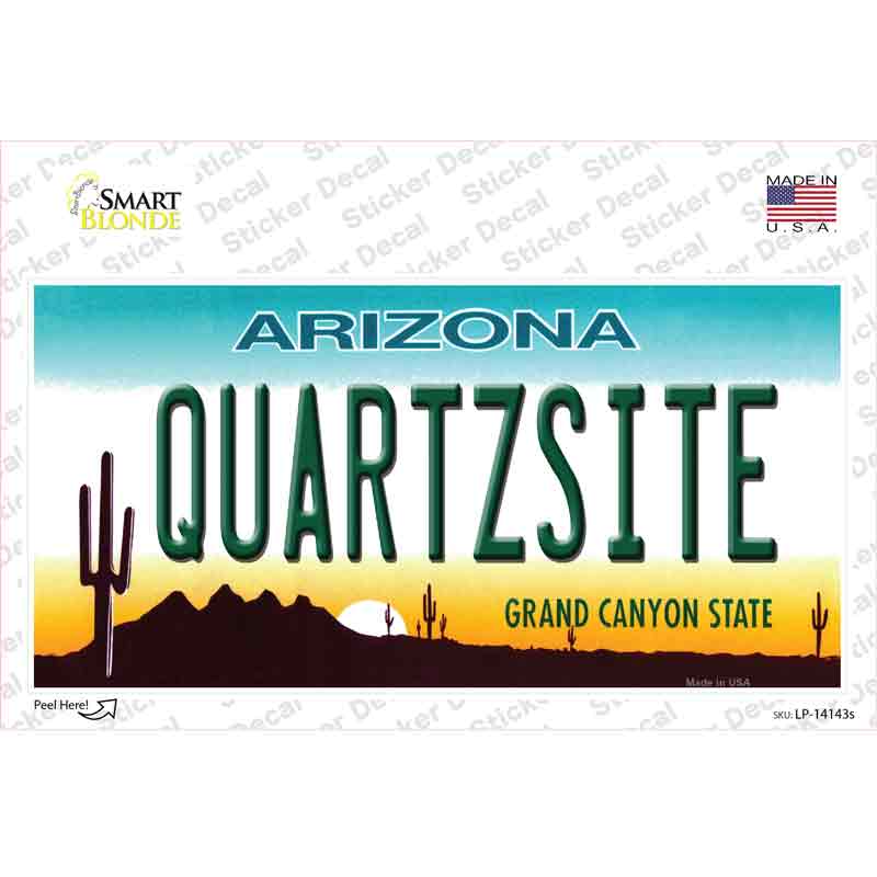 Quartzsite Arizona State Background Novelty Sticker Decal