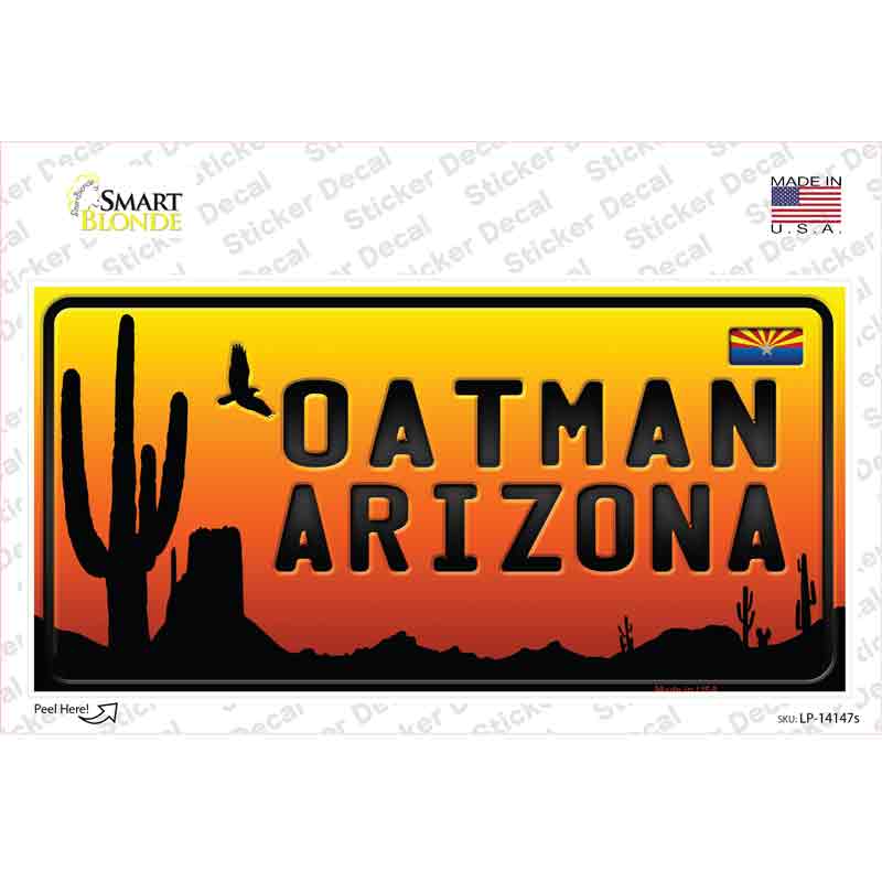 Oatman Flag Arizona Scenic Background Novelty Sticker Decal