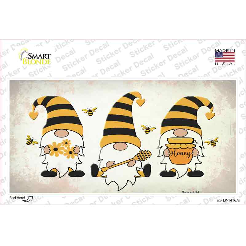Gnomes Honeybees Novelty Sticker Decal