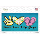 Peace Love Flip Flops Novelty Sticker Decal