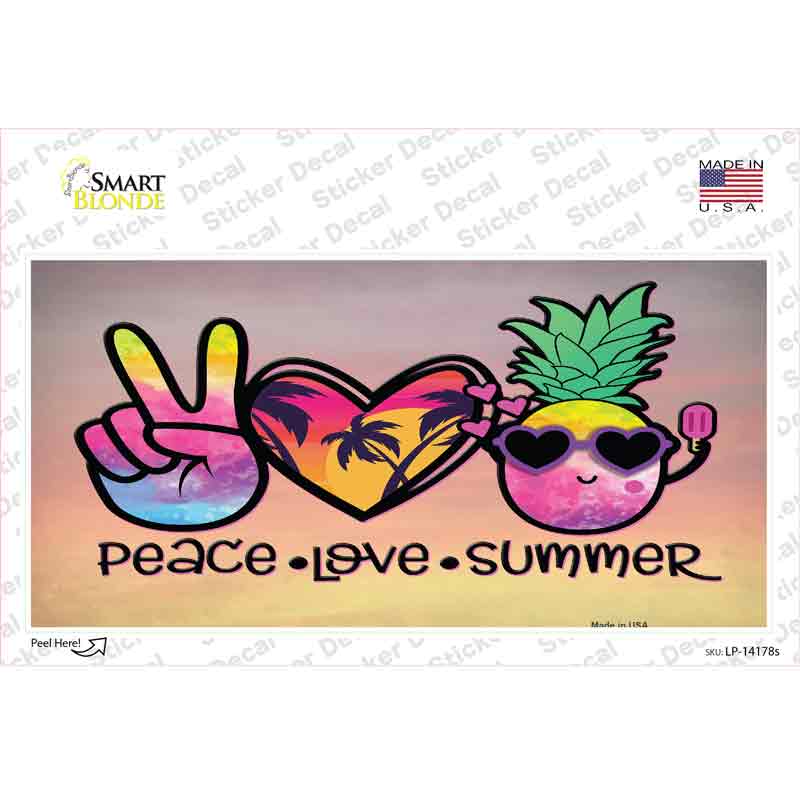 Peace Love Summer Novelty Sticker Decal