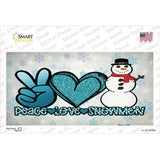 Peace Love Snowman Novelty Sticker Decal