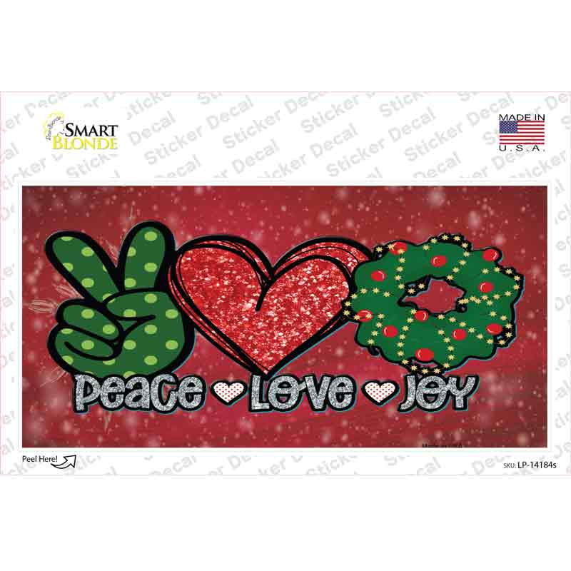 Peace Love Joy Novelty Sticker Decal