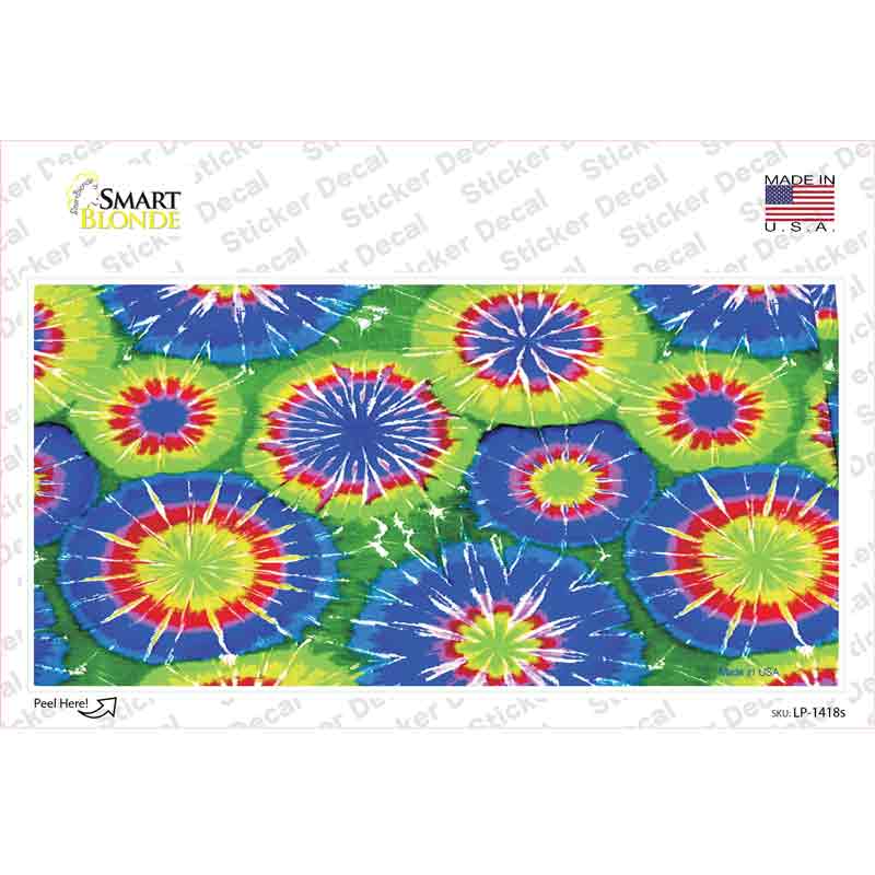 Blue Green Tie-Dye Novelty Sticker Decal