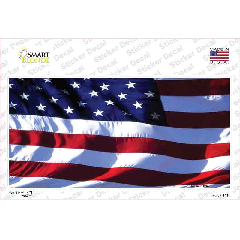 American Flag Wavy Novelty Sticker Decal