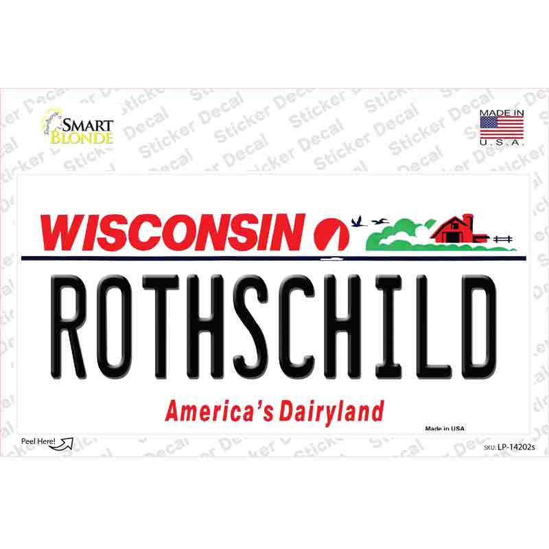 Rothschild Wisconsin Novelty Sticker Decal