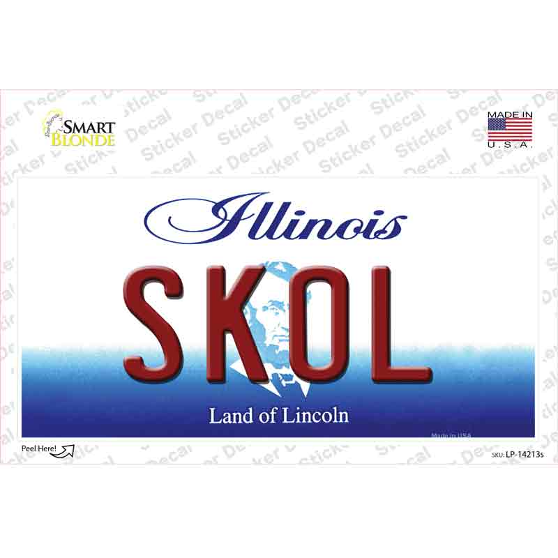 Skol Illinois Novelty Sticker Decal