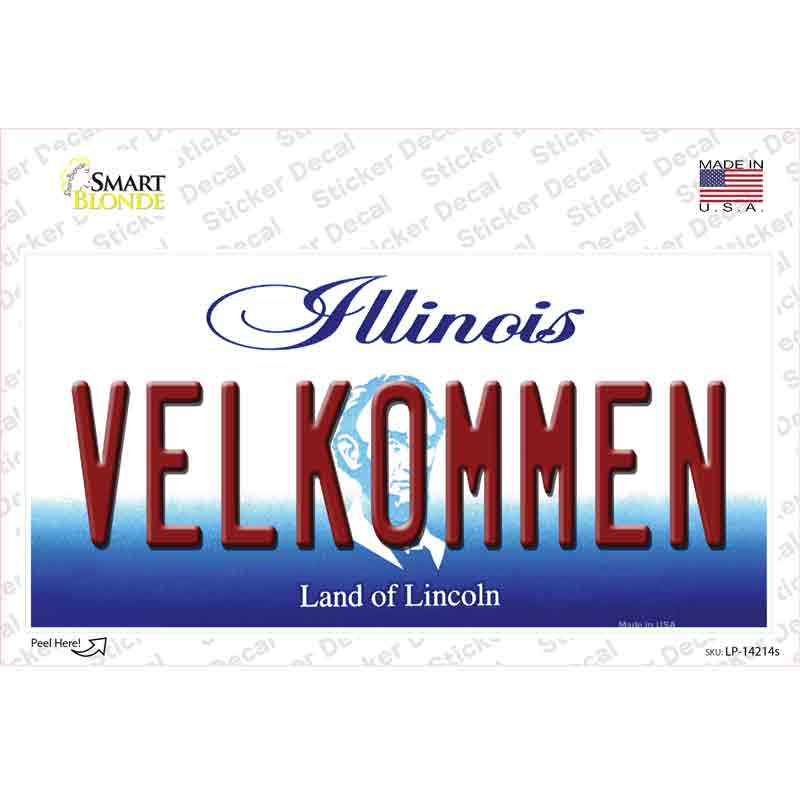 Velkommen Illinois Novelty Sticker Decal