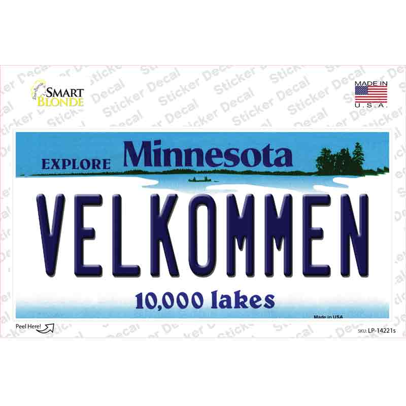 Velkommen Minnesota Novelty Sticker Decal