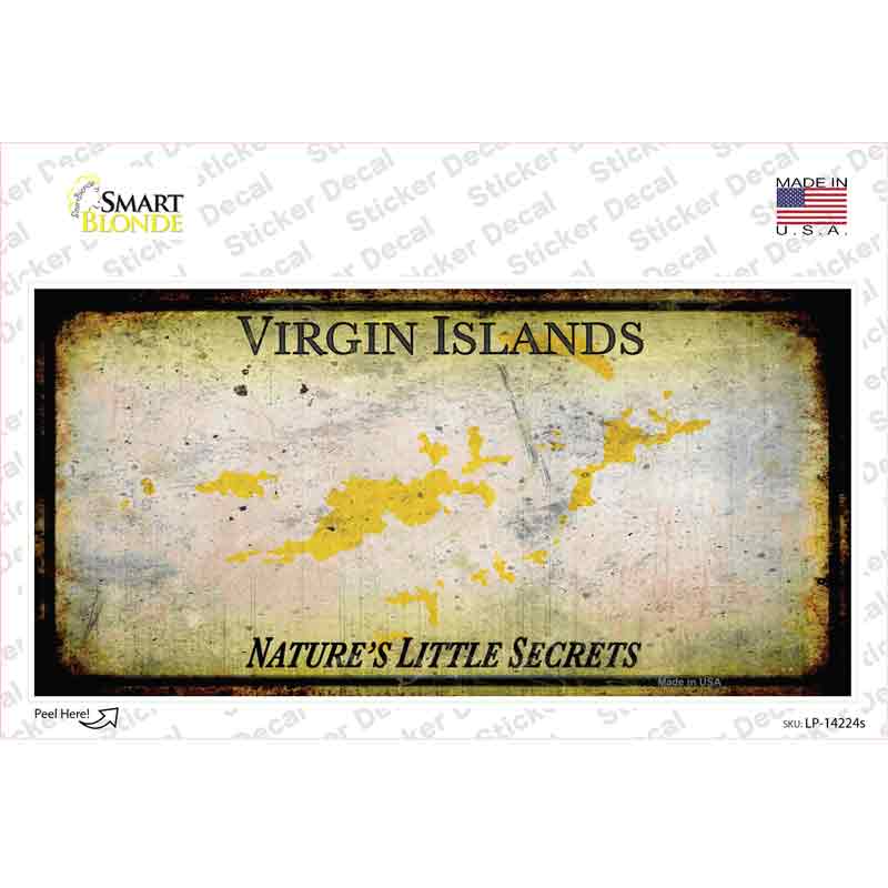 Virgin Islands Rusty Blank Novelty Sticker Decal