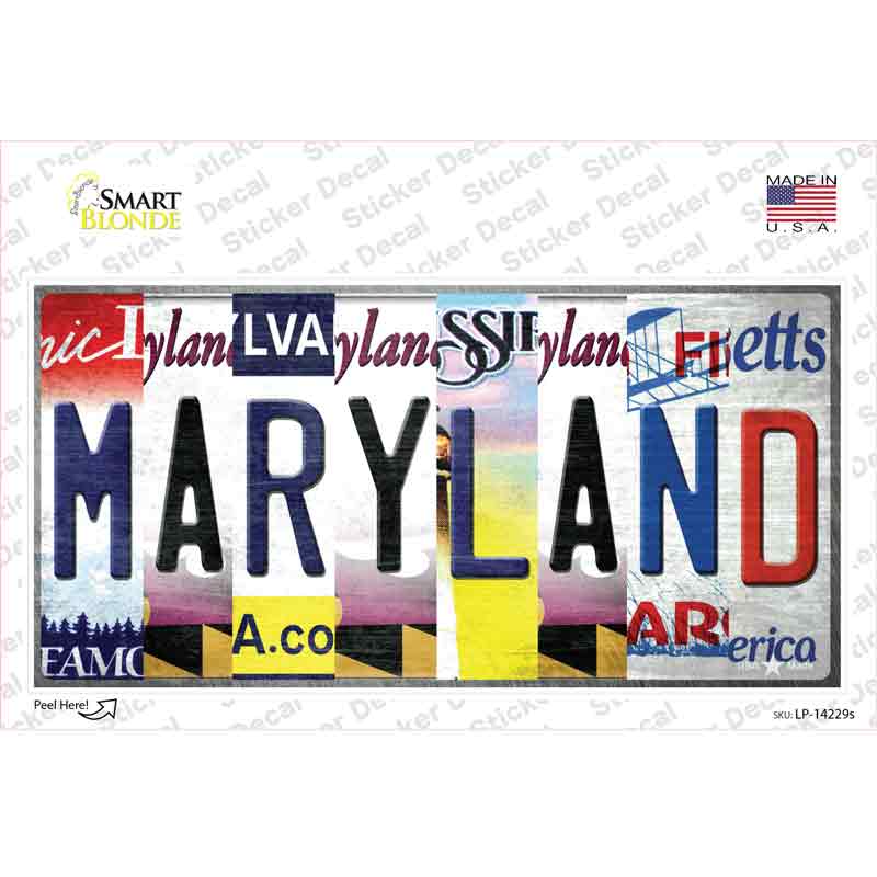 Maryland Strip Art Novelty Sticker Decal
