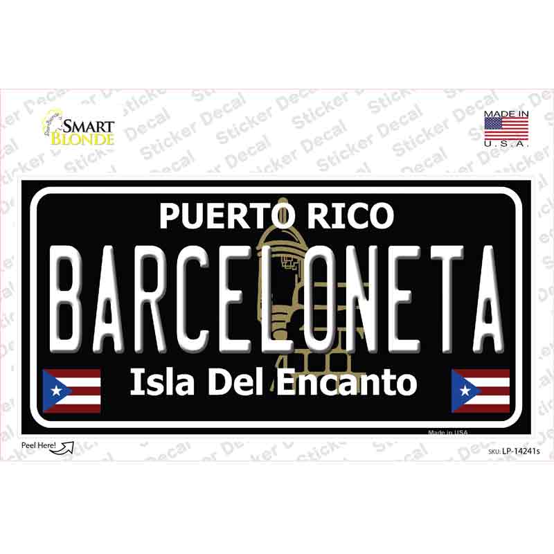 Barceloneta Puerto Rico Black Novelty Sticker Decal