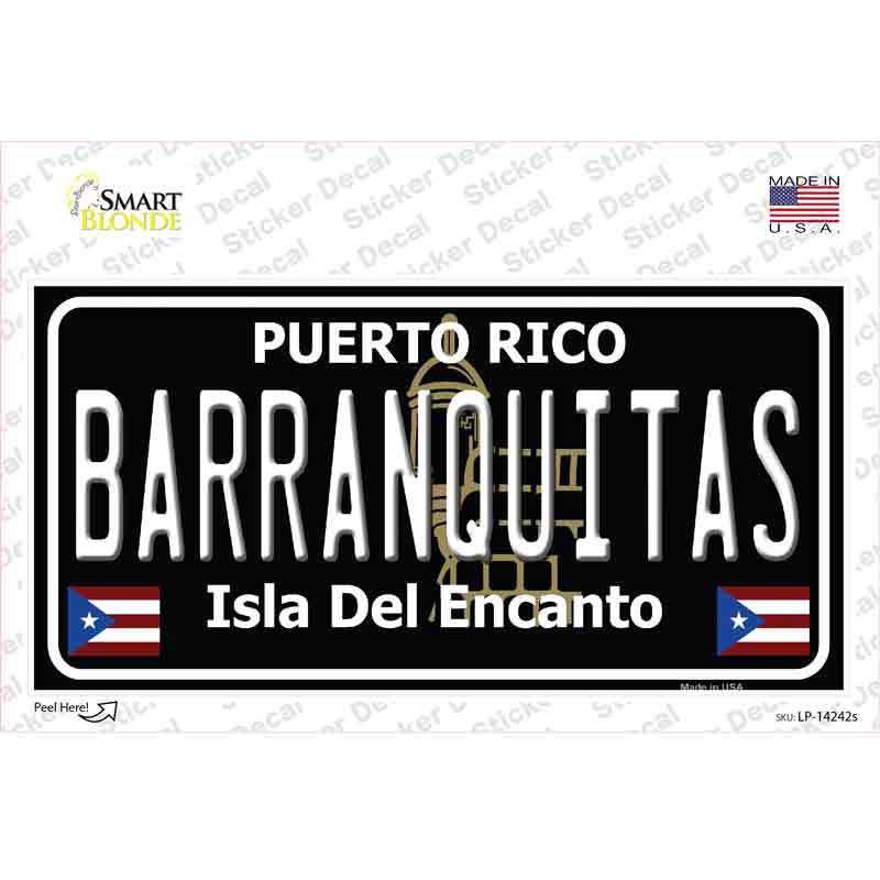 Barranquitas Puerto Rico Black Novelty Sticker Decal