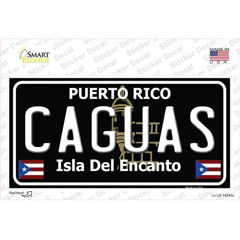 Caguas Puerto Rico Black Novelty Sticker Decal