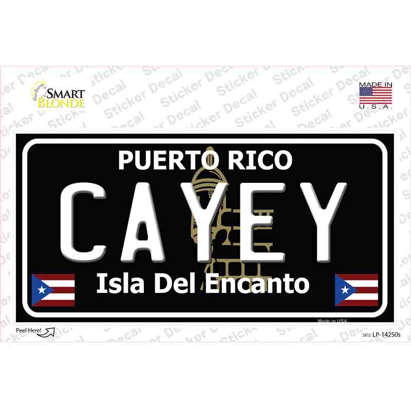 Cayey Puerto Rico Black Novelty Sticker Decal