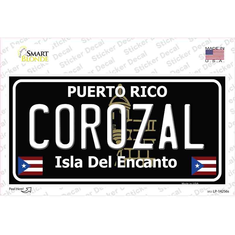 Corozal Puerto Rico Black Novelty Sticker Decal