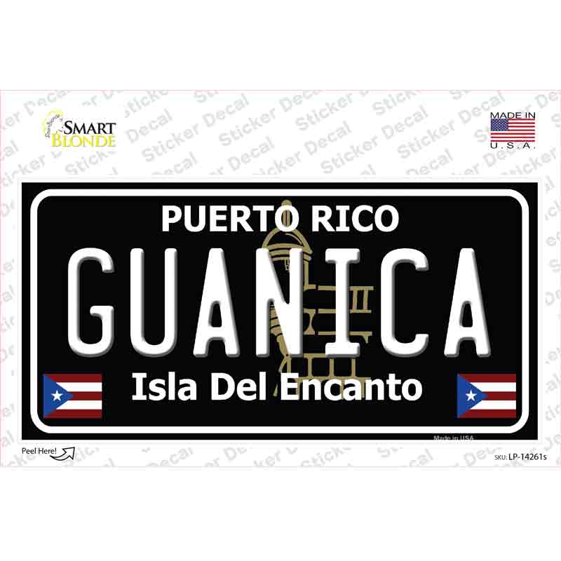Guanica Puerto Rico Black Novelty Sticker Decal