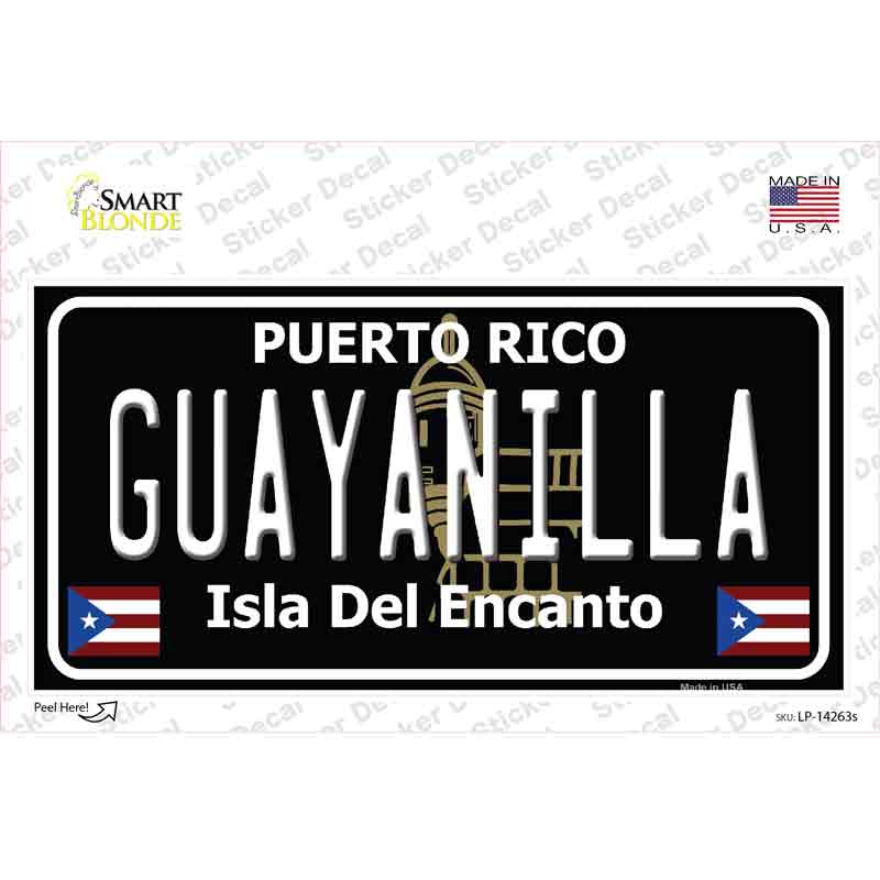 Guayanilla Puerto Rico Black Novelty Sticker Decal