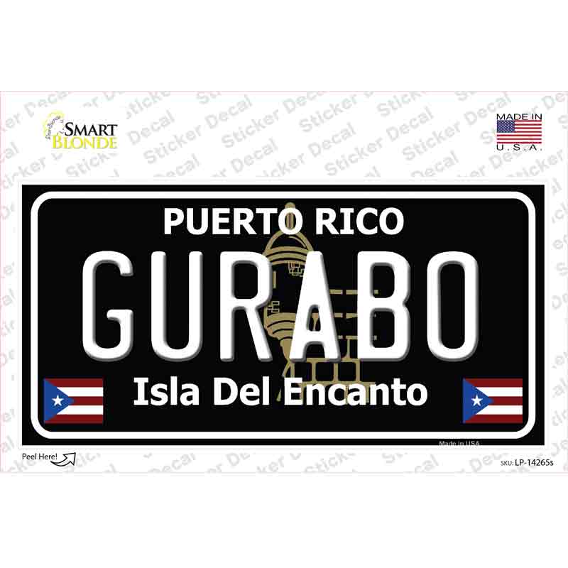 Gurabo Puerto Rico Black Novelty Sticker Decal