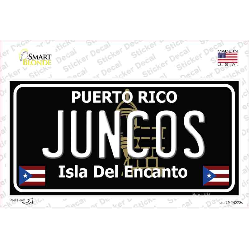 Juncos Puerto Rico Black Novelty Sticker Decal