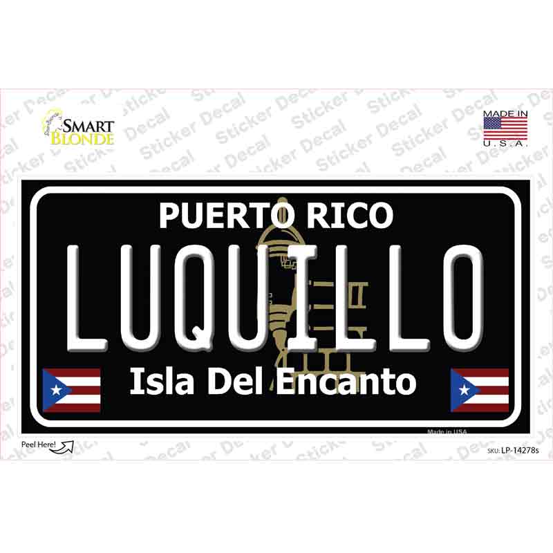 Luquillo Puerto Rico Black Novelty Sticker Decal