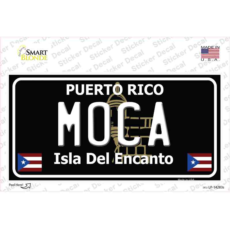 Moca Puerto Rico Black Novelty Sticker Decal
