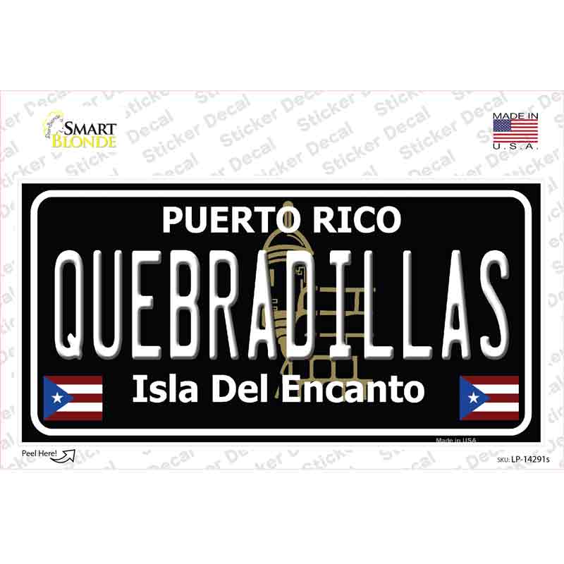 Quebradillas Puerto Rico Black Novelty Sticker Decal