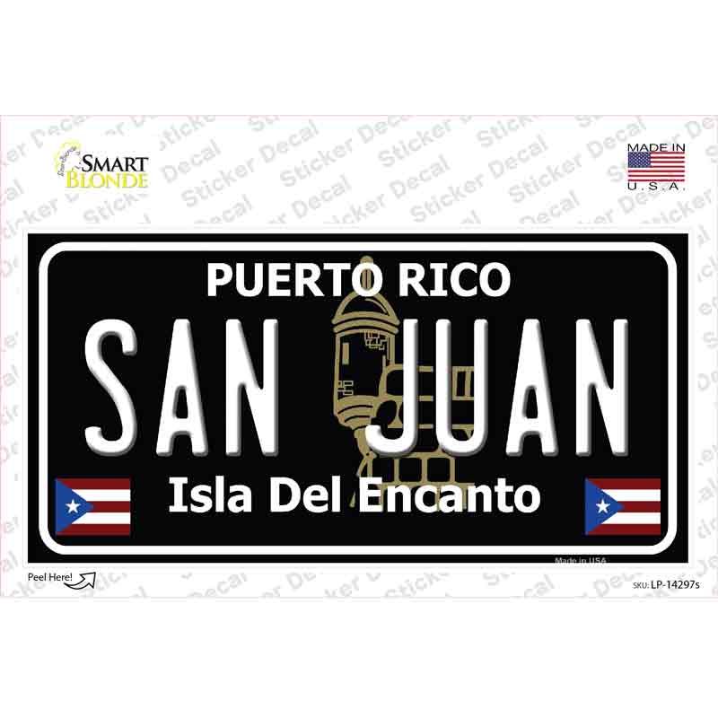 San Juan Puerto Rico Black Novelty Sticker Decal