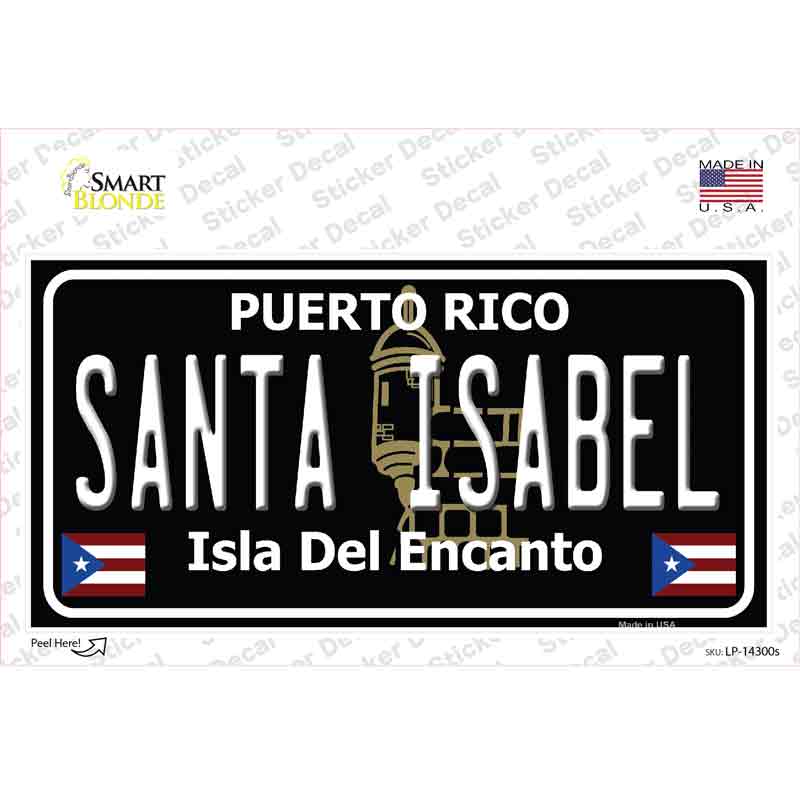 Santa Isabel Puerto Rico Black Novelty Sticker Decal