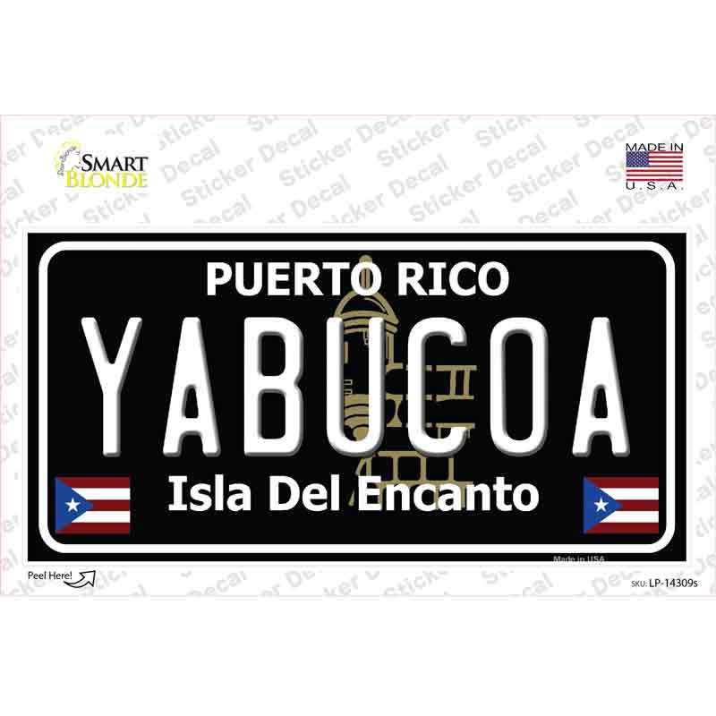 Yabucoa Puerto Rico Black Novelty Sticker Decal