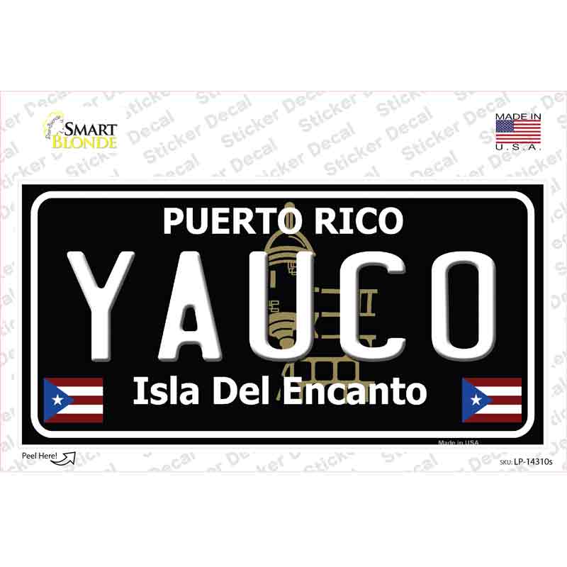 Yauco Puerto Rico Black Novelty Sticker Decal