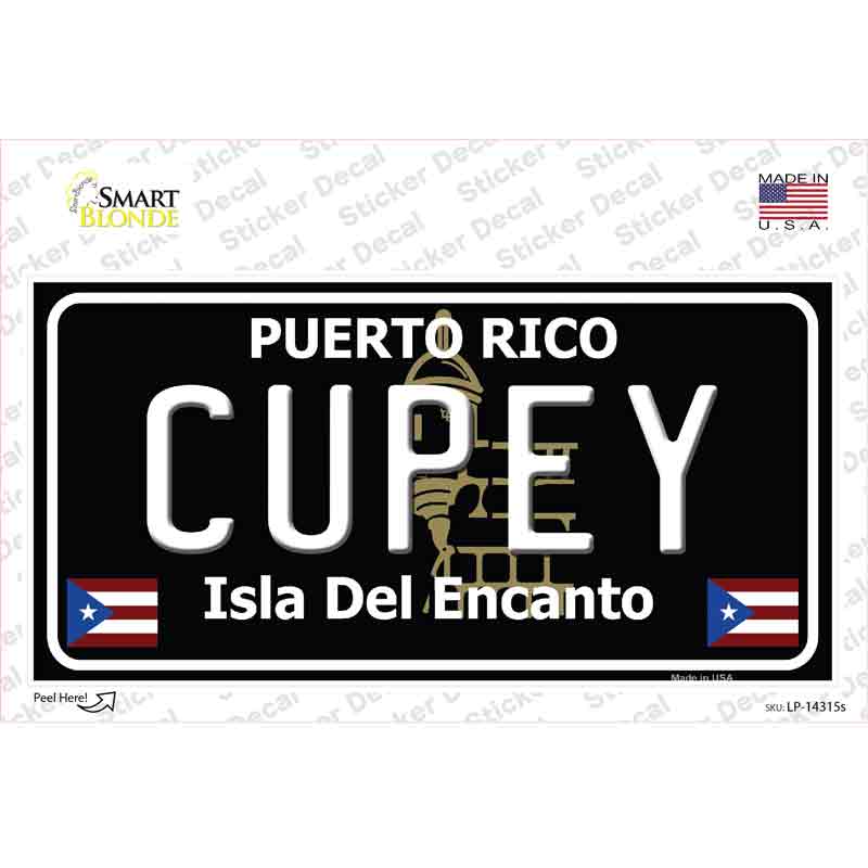 Cupey Puerto Rico Black Novelty Sticker Decal