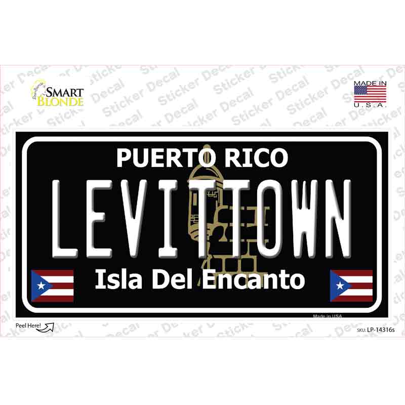 Levittown Puerto Rico Black Novelty Sticker Decal