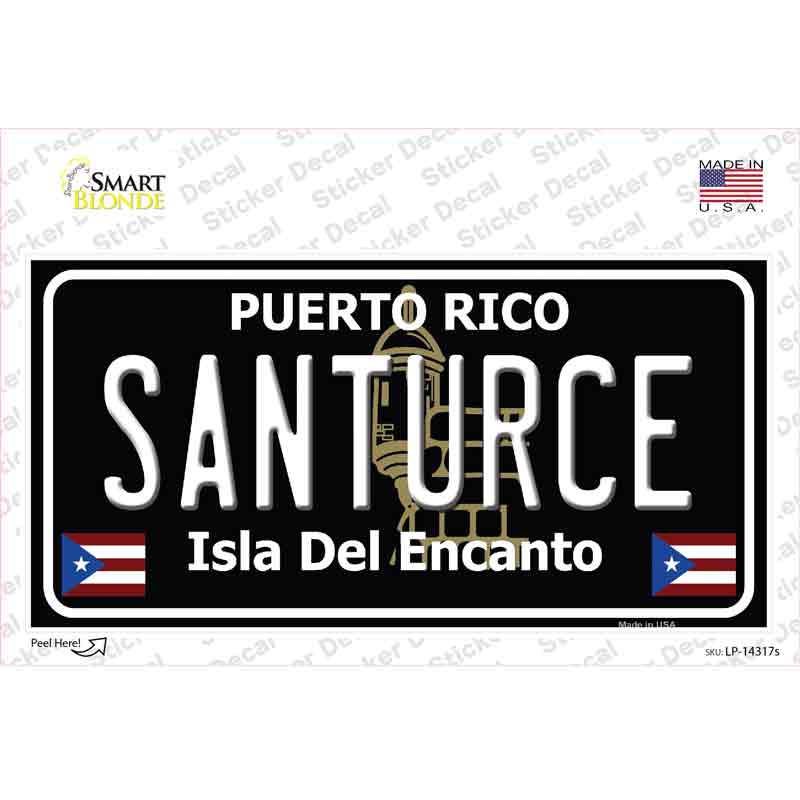 Santurce Puerto Rico Black Novelty Sticker Decal