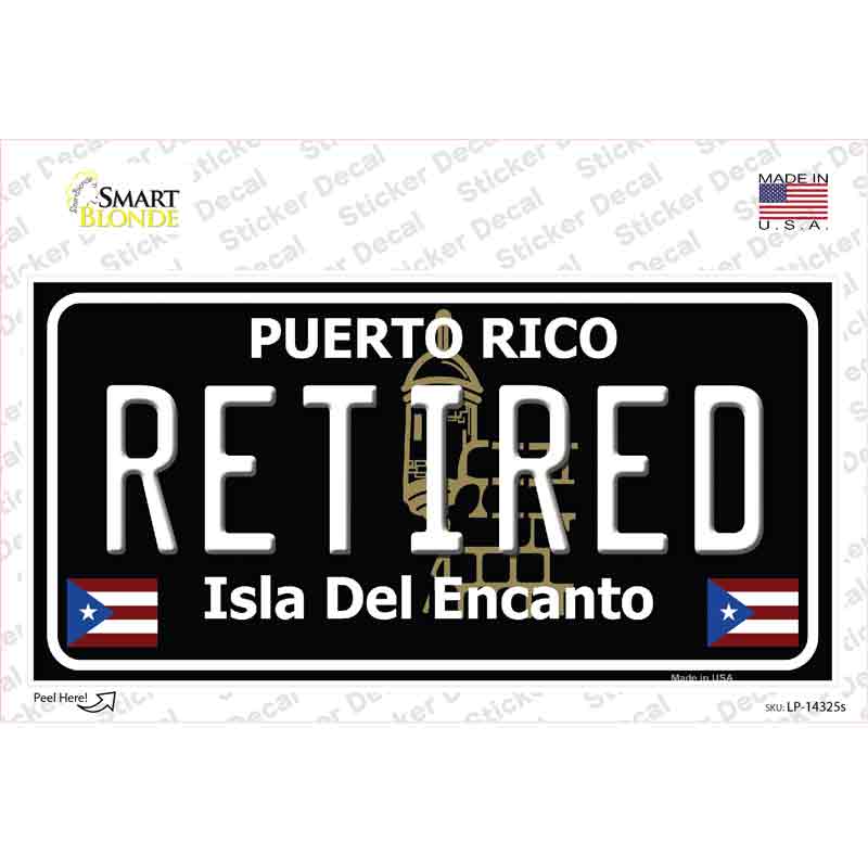 Retired Puerto Rico Black Novelty Sticker Decal