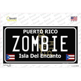 Zombie Puerto Rico Black Novelty Sticker Decal