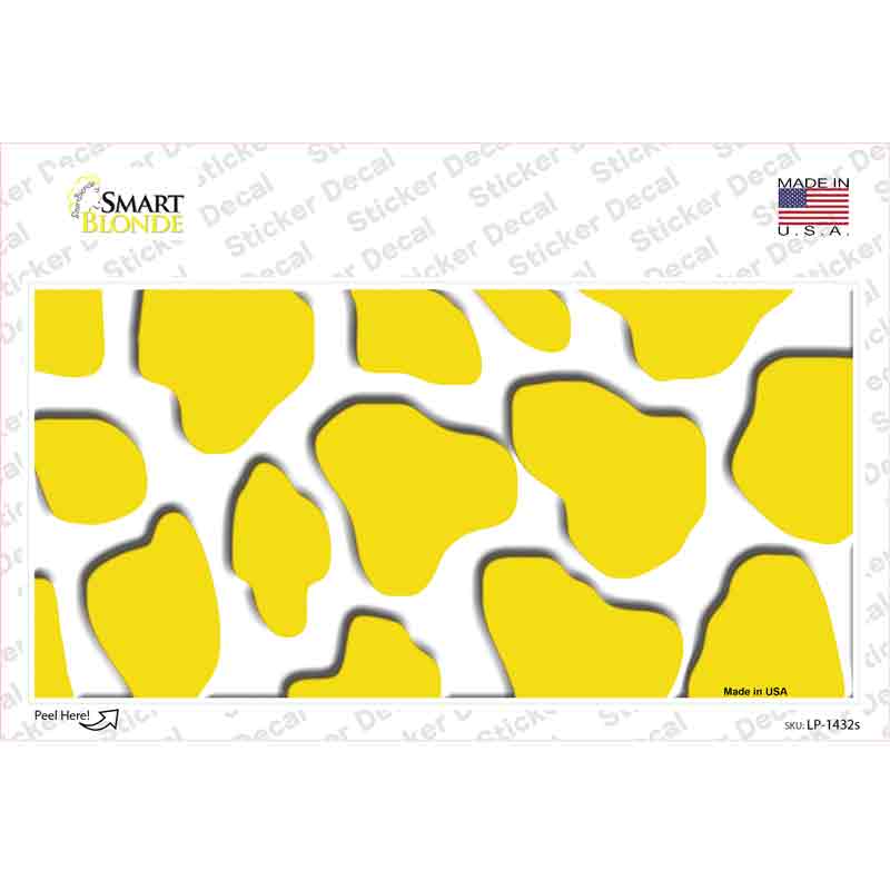 Yellow White Giraffe Novelty Sticker Decal
