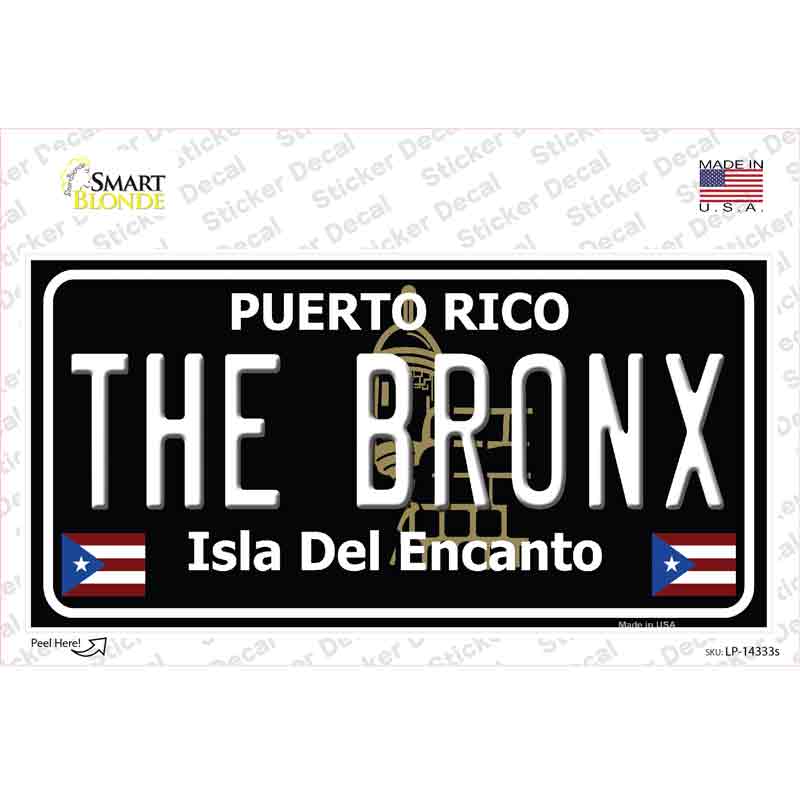 The Bronx Puerto Rico Black Novelty Sticker Decal