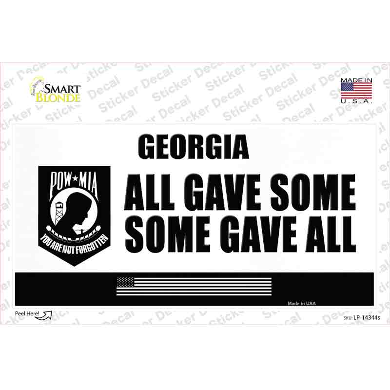 Georgia POW MIA Some Gave All Novelty Sticker Decal
