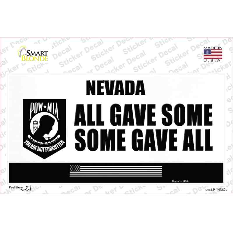Nevada POW MIA Some Gave All Novelty Sticker Decal