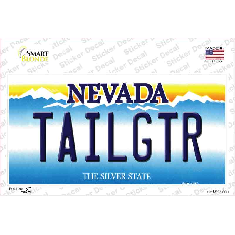 Tailgtr Nevada Novelty Sticker Decal
