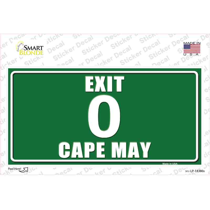 Exit 0 Cape May Novelty Sticker Decal