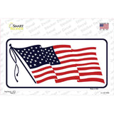 American Flag Waving White Novelty Sticker Decal