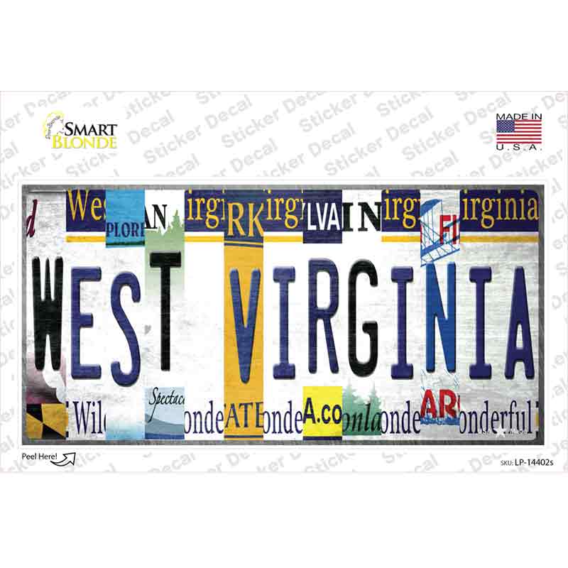 West Virginia License Plate Art Novelty Sticker Decal