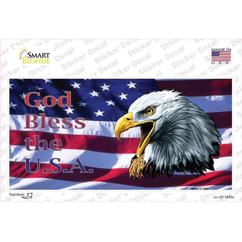 God Bless The USA Eagle Novelty Sticker Decal