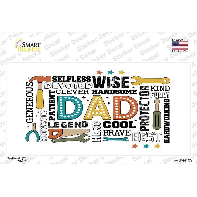 Dad Qualities Novelty Sticker Decal LP-14497s