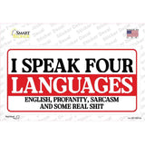 I Speak Four Languages Novelty Sticker Decal LP-14512s